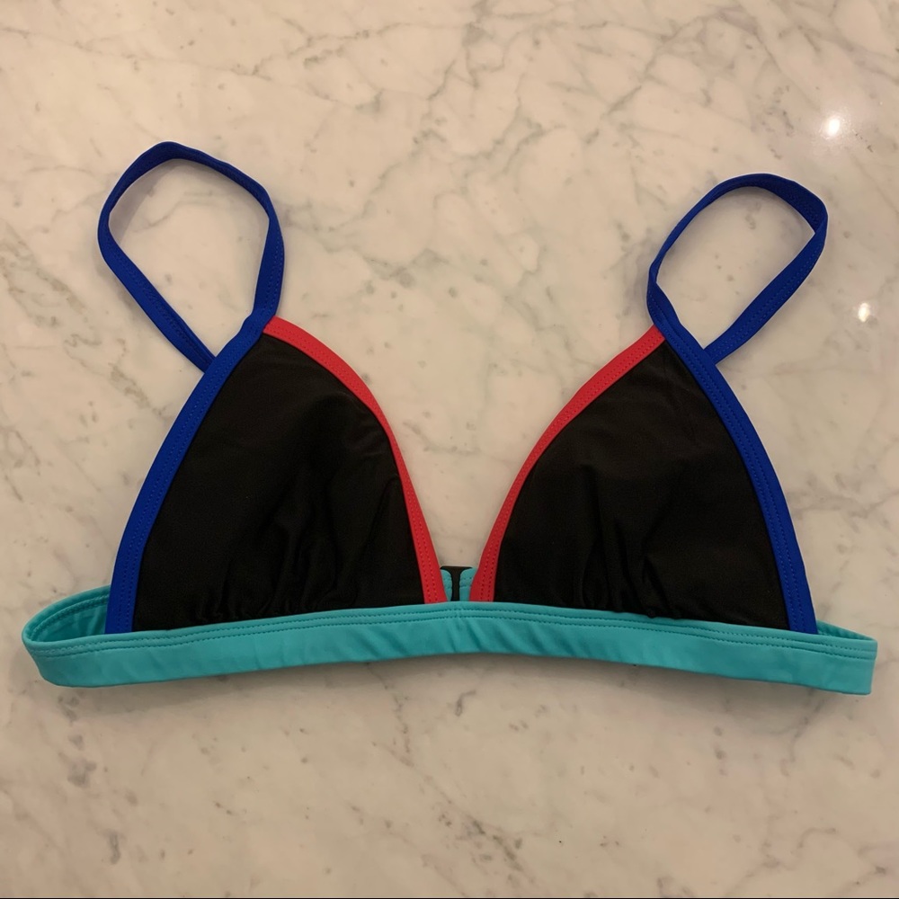 Design Lab Black Colourblock Bikini Swim Top - Picture 1 of 3